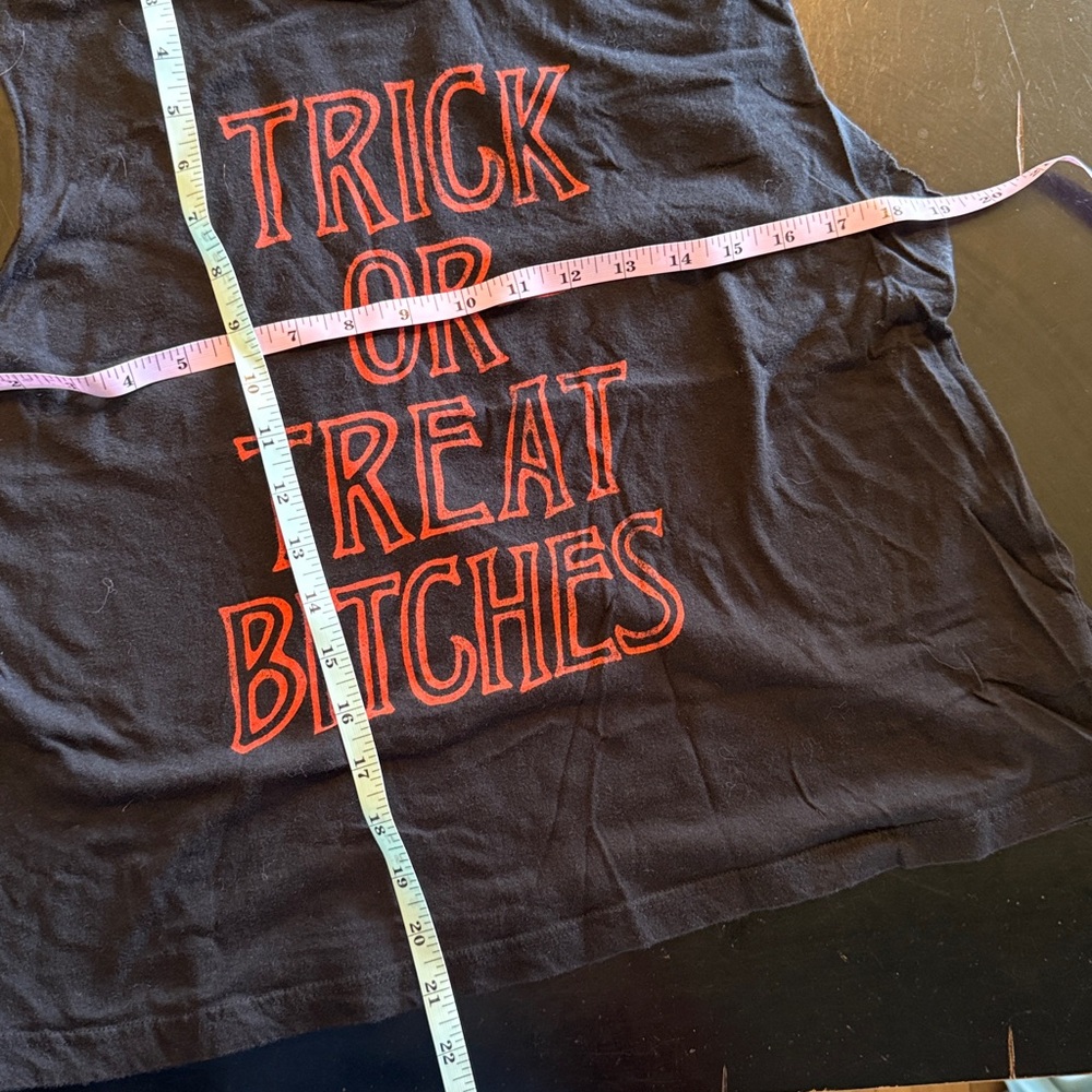 Halloween Graphic Muscle Tee w/ Trick or Treat B*tches
